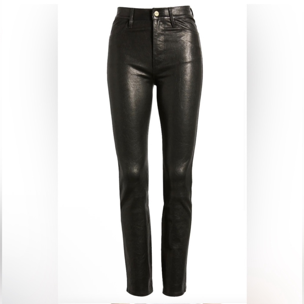 Frame Denim Women's Black Leather Pants